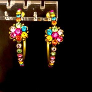 EUC Michal Negrin Multi-color Crystal hoops